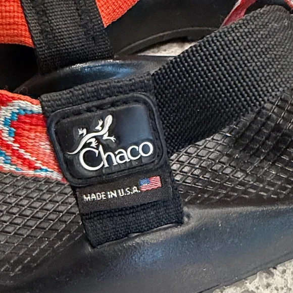 Chaco Black Sandal Patterned Z-Strap Toe Loop Women’s 8 MADE IN USA - Picture 2 of 10